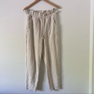 Terry cloth paper bag waist comfy jogger pants